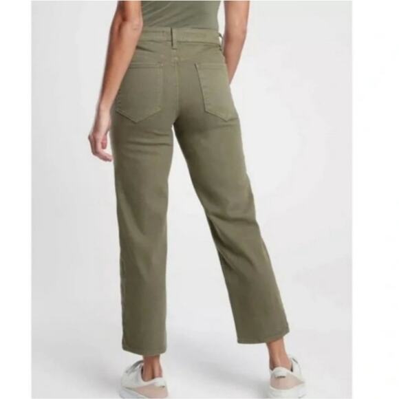 ATHLETA Women's Olive Green Flex Straight Leg Crop Jeans. Size 4 - Picture 2 of 16